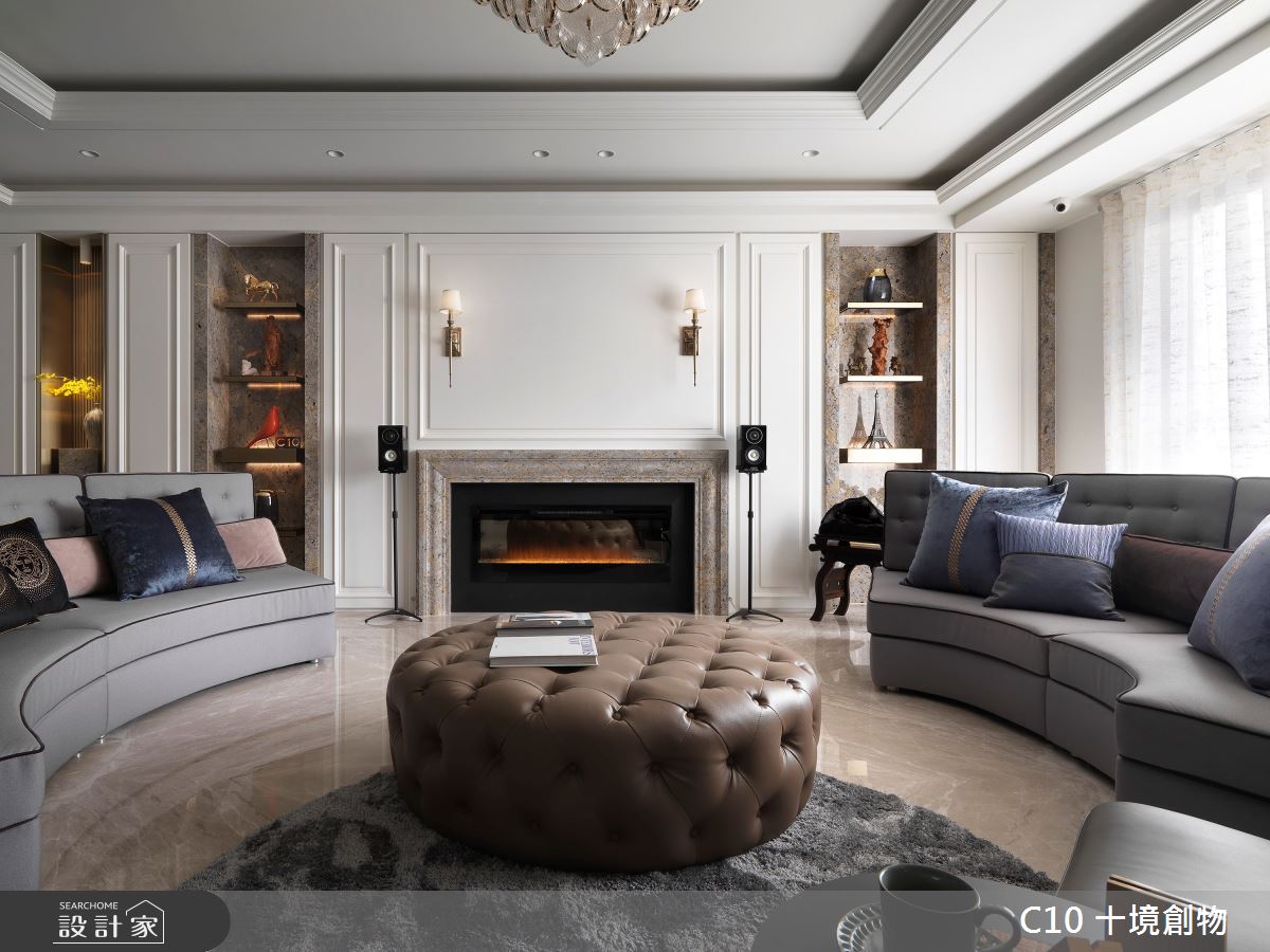 120坪新成屋(5年以下)＿新古典客廳案例圖片＿十境創物空間設計有限公司＿十境_渾金白玉之11
