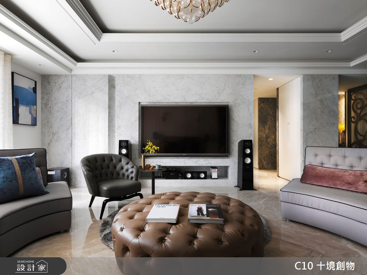 120坪新成屋(5年以下)＿新古典客廳案例圖片＿十境創物空間設計有限公司＿十境_渾金白玉之12