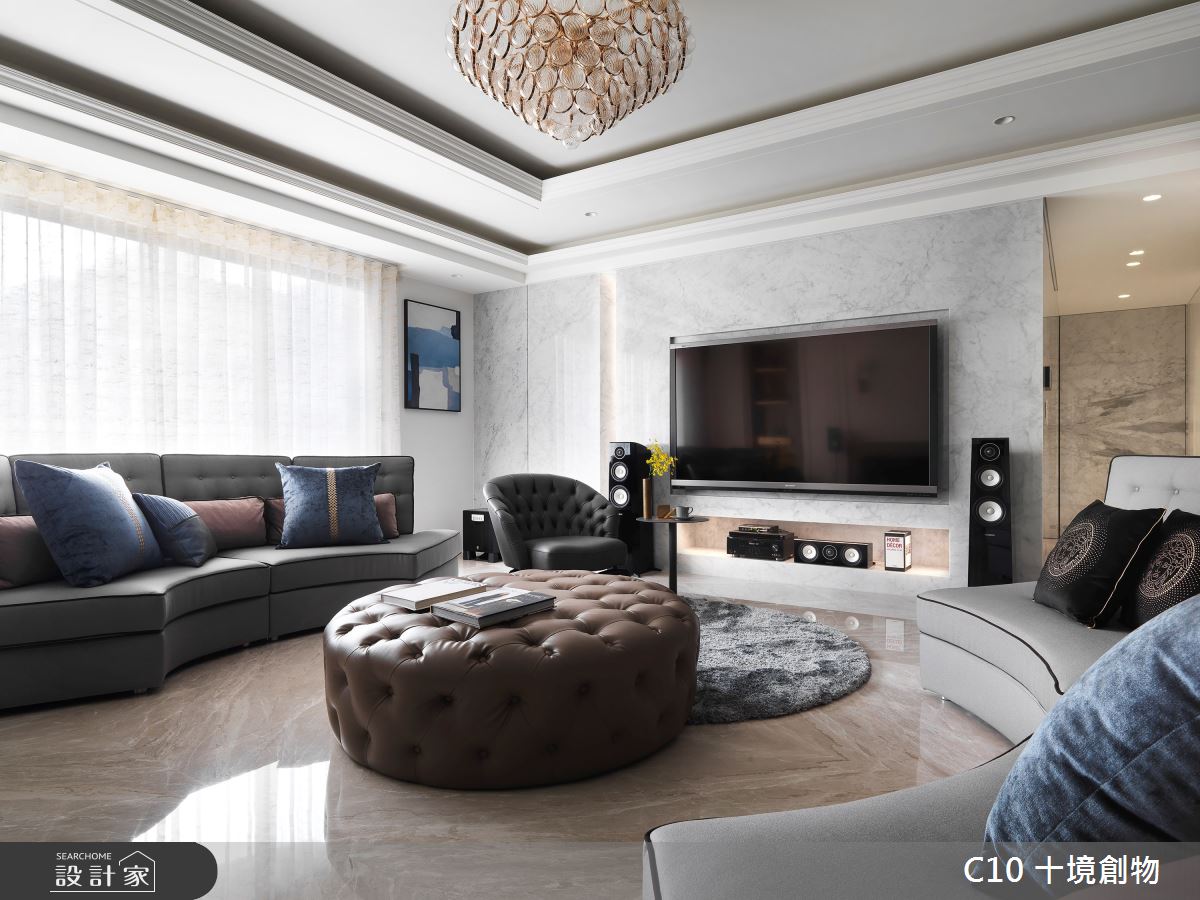 120坪新成屋(5年以下)＿新古典客廳案例圖片＿十境創物空間設計有限公司＿十境_渾金白玉之13
