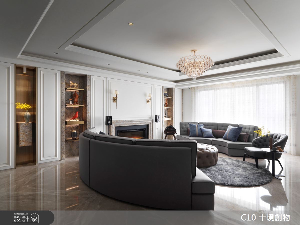 120坪新成屋(5年以下)＿新古典客廳案例圖片＿十境創物空間設計有限公司＿十境_渾金白玉之9