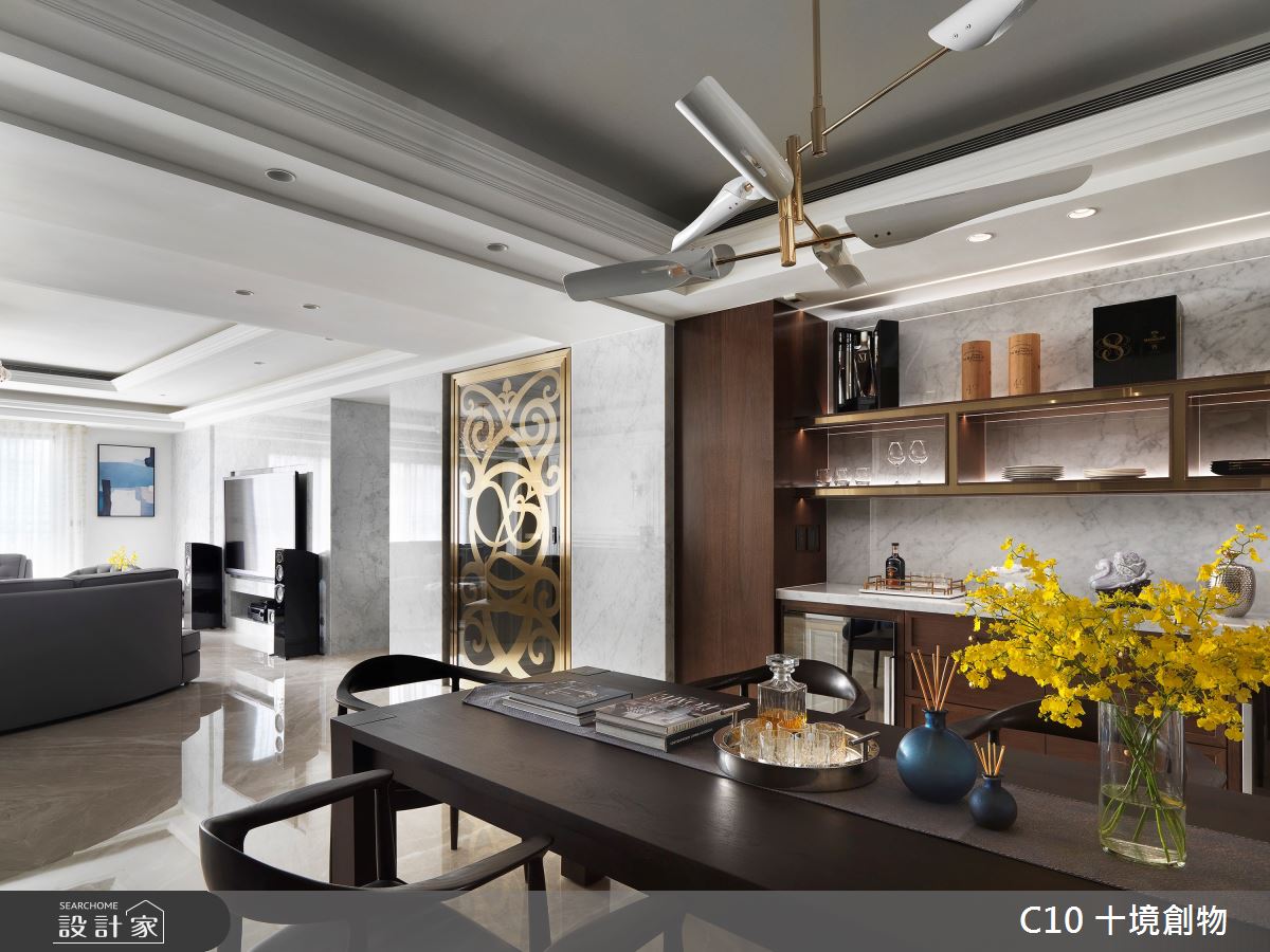 120坪新成屋(5年以下)＿新古典餐廳案例圖片＿十境創物空間設計有限公司＿十境_渾金白玉之15
