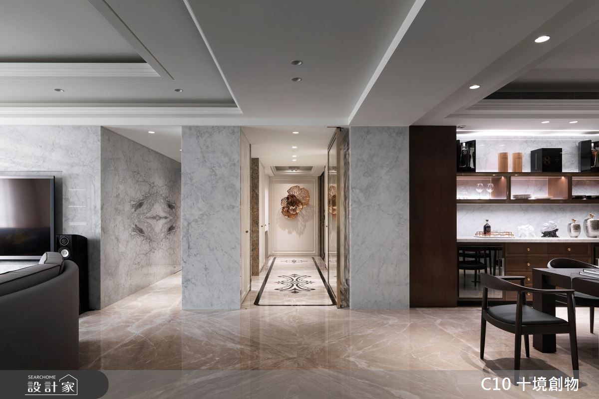 120坪新成屋(5年以下)＿新古典客廳案例圖片＿十境創物空間設計有限公司＿十境_渾金白玉之14