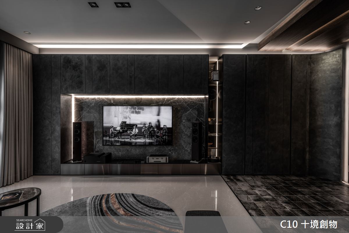 30坪新成屋(5年以下)＿現代風客廳案例圖片＿十境創物空間設計有限公司＿十境_墨韻之5