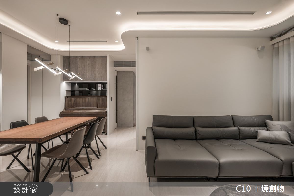 37坪新成屋(5年以下)＿現代風客廳餐廳案例圖片＿十境創物空間設計有限公司＿十境_隱若灰韻之12