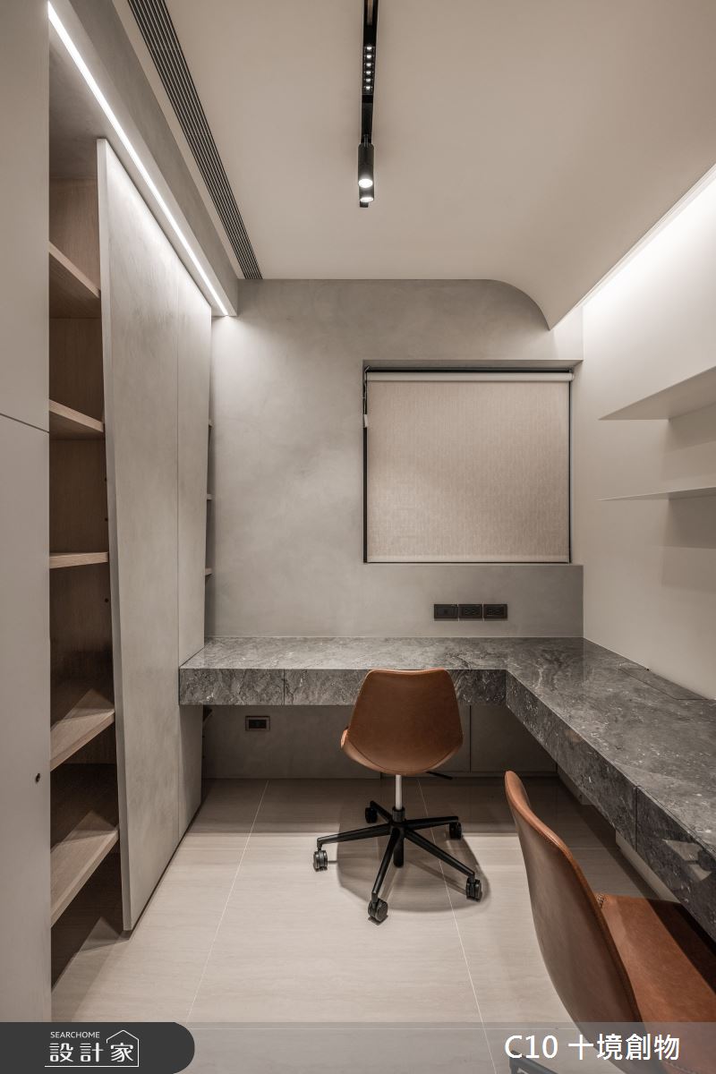 37坪新成屋(5年以下)＿現代風書房工作區案例圖片＿十境創物空間設計有限公司＿十境_隱若灰韻之18