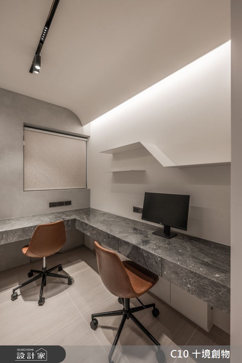 37坪新成屋(5年以下)＿現代風書房工作區案例圖片＿十境創物空間設計有限公司＿十境_隱若灰韻之19