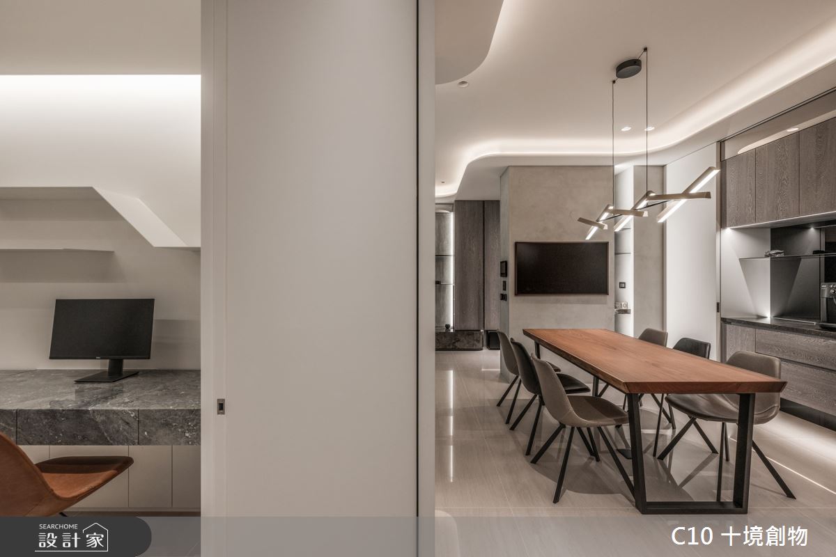 37坪新成屋(5年以下)＿現代風餐廳書房工作區案例圖片＿十境創物空間設計有限公司＿十境_隱若灰韻之20