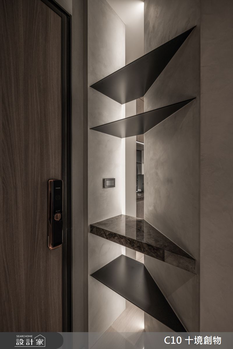 37坪新成屋(5年以下)＿現代風玄關案例圖片＿十境創物空間設計有限公司＿十境_隱若灰韻之2