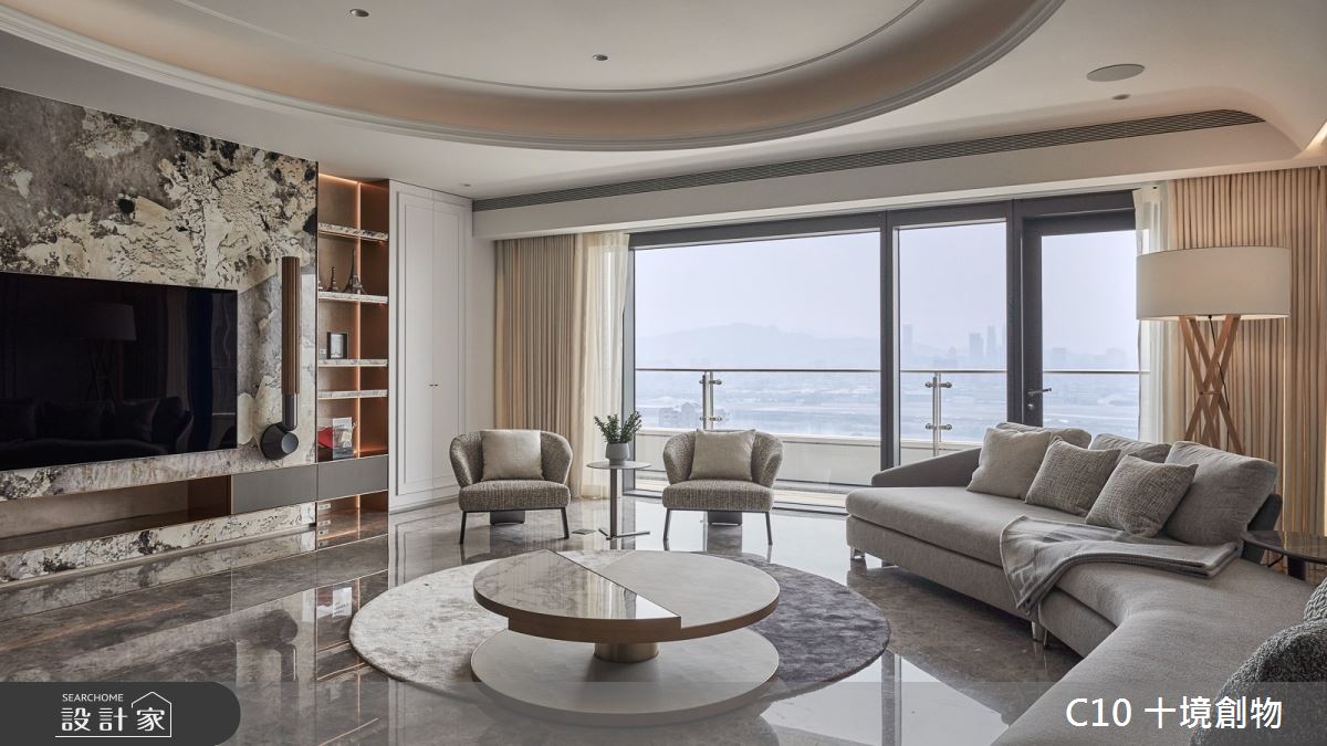 90坪新成屋(5年以下)＿奢華風客廳案例圖片＿十境創物空間設計有限公司＿十境_緻鉑靜雅之9