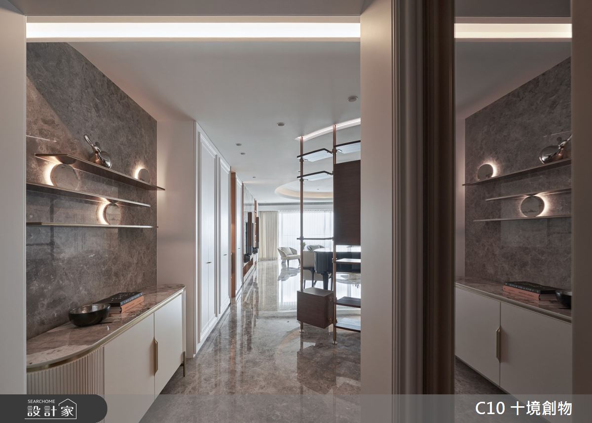 90坪新成屋(5年以下)＿奢華風玄關客廳走廊案例圖片＿十境創物空間設計有限公司＿十境_緻鉑靜雅之2