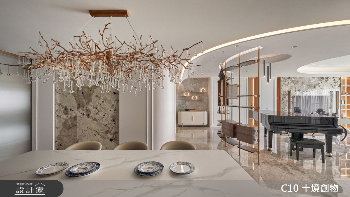 90坪新成屋(5年以下)＿奢華風客廳餐廳案例圖片＿十境創物空間設計有限公司＿十境_緻鉑靜雅之15