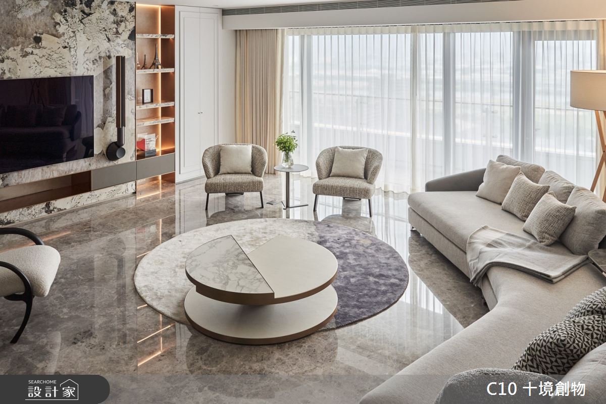 90坪新成屋(5年以下)＿奢華風客廳案例圖片＿十境創物空間設計有限公司＿十境_緻鉑靜雅之10