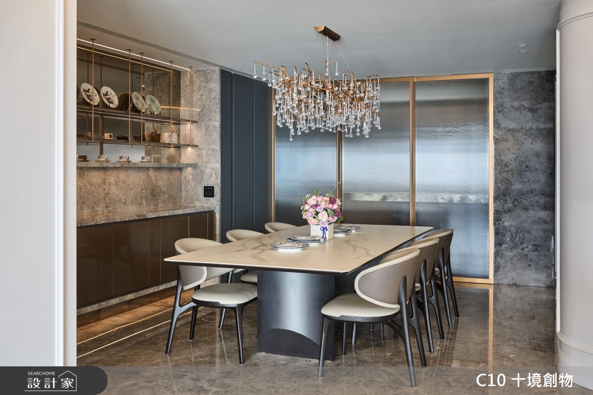 90坪新成屋(5年以下)＿奢華風餐廳案例圖片＿十境創物空間設計有限公司＿十境_緻鉑靜雅之22