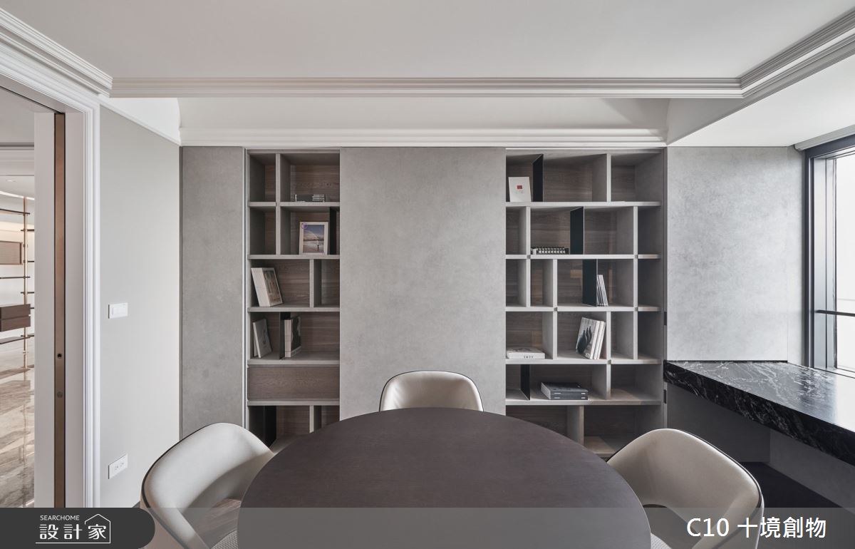 90坪新成屋(5年以下)＿奢華風書房工作區案例圖片＿十境創物空間設計有限公司＿十境_緻鉑靜雅之24