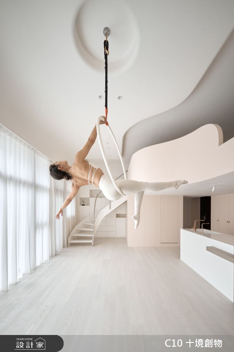 22坪新成屋(5年以下)＿奶油風客廳樓梯案例圖片＿十境創物空間設計有限公司＿十境_浮光・練習曲之16