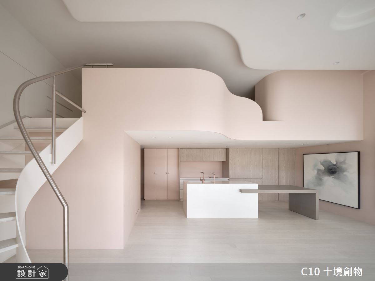 22坪新成屋(5年以下)＿奶油風餐廳廚房臥室樓梯中島案例圖片＿十境創物空間設計有限公司＿十境_浮光・練習曲之8