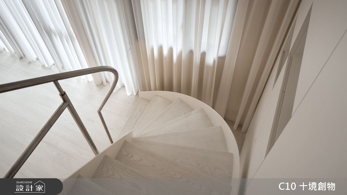 22坪新成屋(5年以下)＿奶油風樓梯案例圖片＿十境創物空間設計有限公司＿十境_浮光・練習曲之20