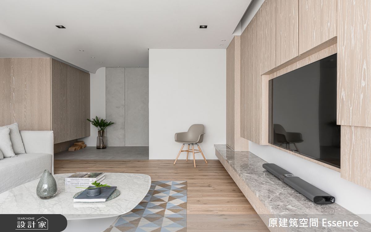 68坪新成屋(5年以下)＿現代風客廳案例圖片＿原建筑空間＿原建筑_Lady's之1