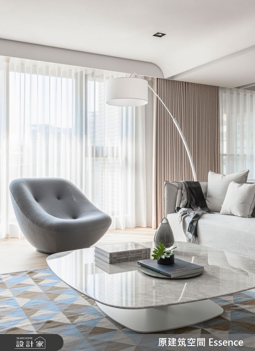 68坪新成屋(5年以下)＿現代風客廳案例圖片＿原建筑空間＿原建筑_Lady's之5