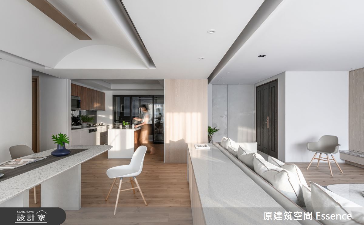 68坪新成屋(5年以下)＿現代風玄關餐廳廚房中島案例圖片＿原建筑空間＿原建筑_Lady's之10