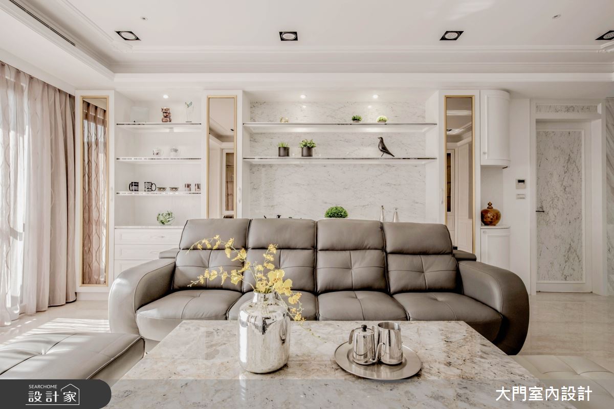 46坪新成屋(5年以下)＿新古典客廳案例圖片＿大門室內裝修設計工程有限公司＿大門_黛西布坎南之11