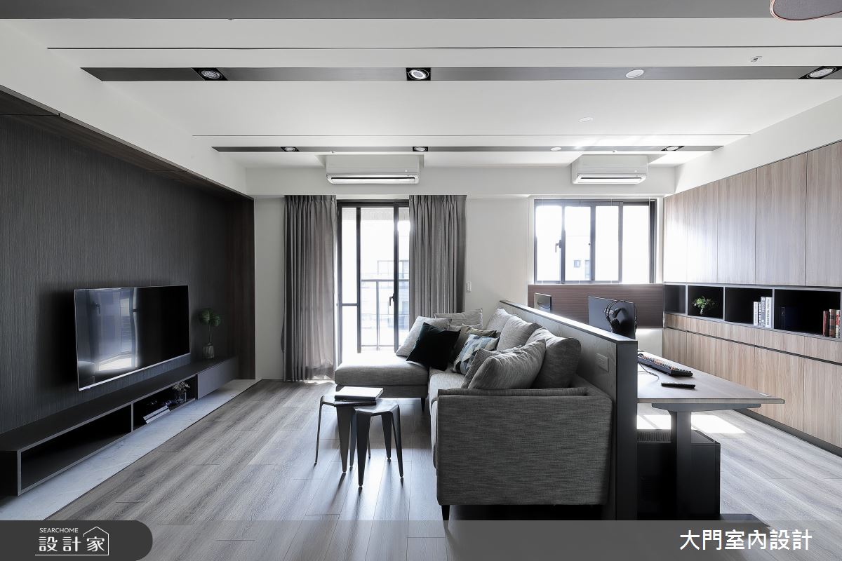 32坪新成屋(5年以下)＿現代風客廳案例圖片＿大門室內裝修設計工程有限公司＿大門_午夜藍調之9