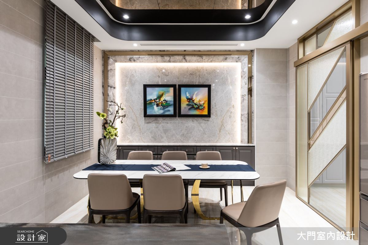 105坪新成屋(5年以下)＿新古典餐廳案例圖片＿大門室內裝修設計工程有限公司＿大門_復藝・凝金之3