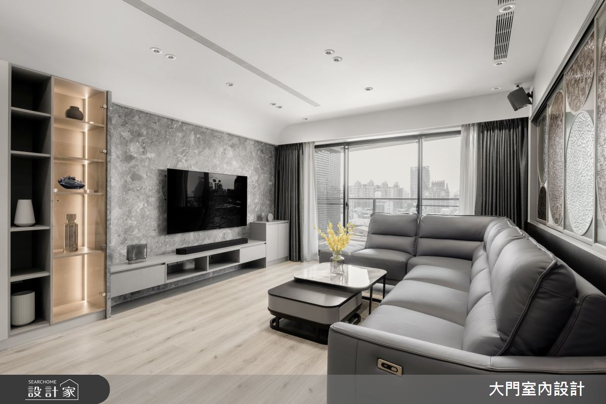 新成屋(5年以下)＿現代風客廳案例圖片＿大門室內裝修設計工程有限公司＿大門_光盒圓舞曲之2