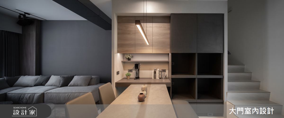 41坪新成屋(5年以下)＿現代風客廳餐廳樓梯案例圖片＿大門室內裝修設計工程有限公司＿大門_形體之3