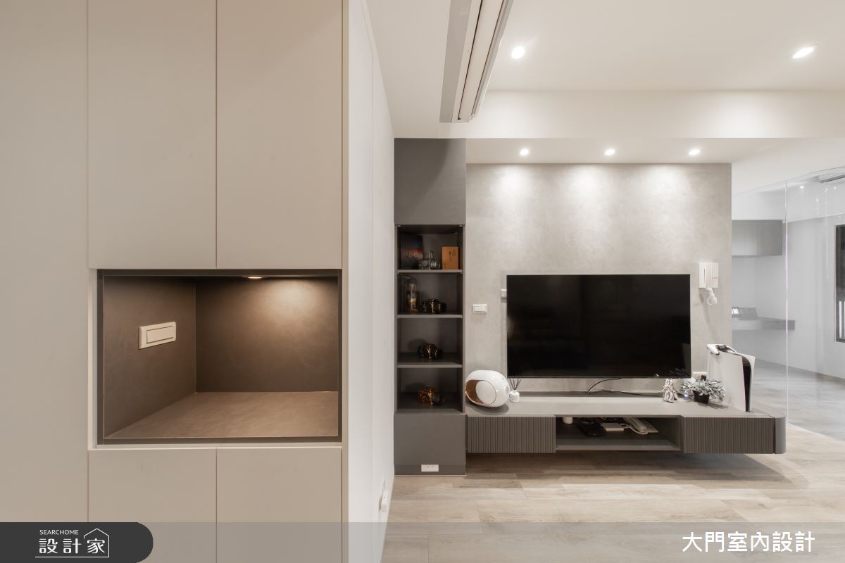 14坪新成屋(5年以下)＿現代風玄關客廳案例圖片＿大門室內裝修設計工程有限公司＿大門_日暈之1