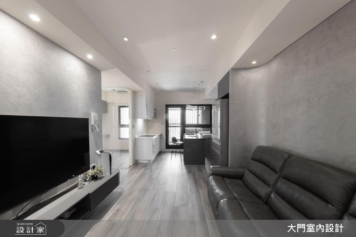14坪新成屋(5年以下)＿現代風客廳餐廳廚房案例圖片＿大門室內裝修設計工程有限公司＿大門_日暈之4