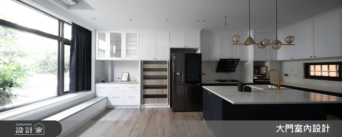 30坪中古屋(5~15年)＿美式風廚房中島案例圖片＿大門室內裝修設計工程有限公司＿大門_羅南之9