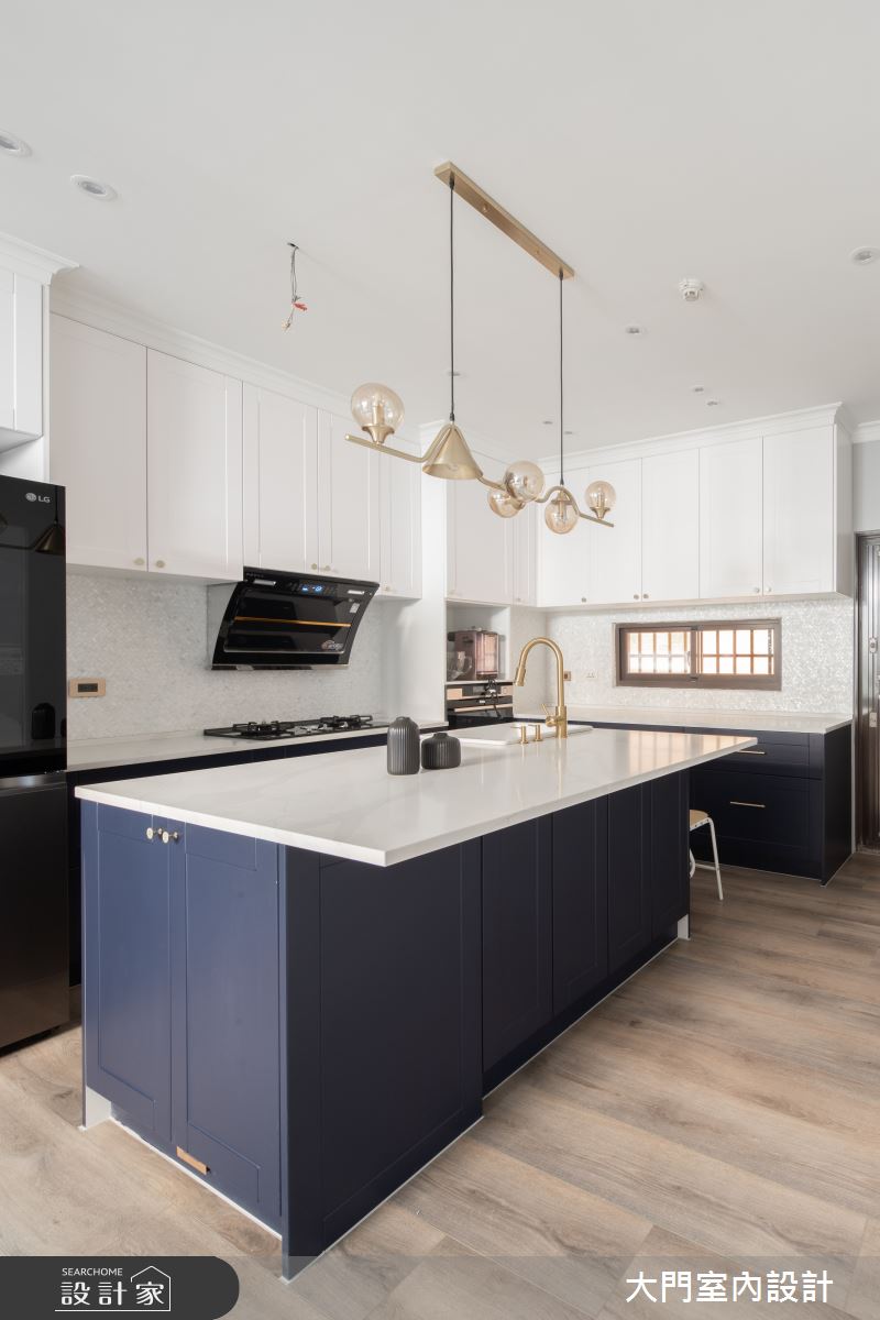 30坪中古屋(5~15年)＿美式風廚房中島案例圖片＿大門室內裝修設計工程有限公司＿大門_羅南之14
