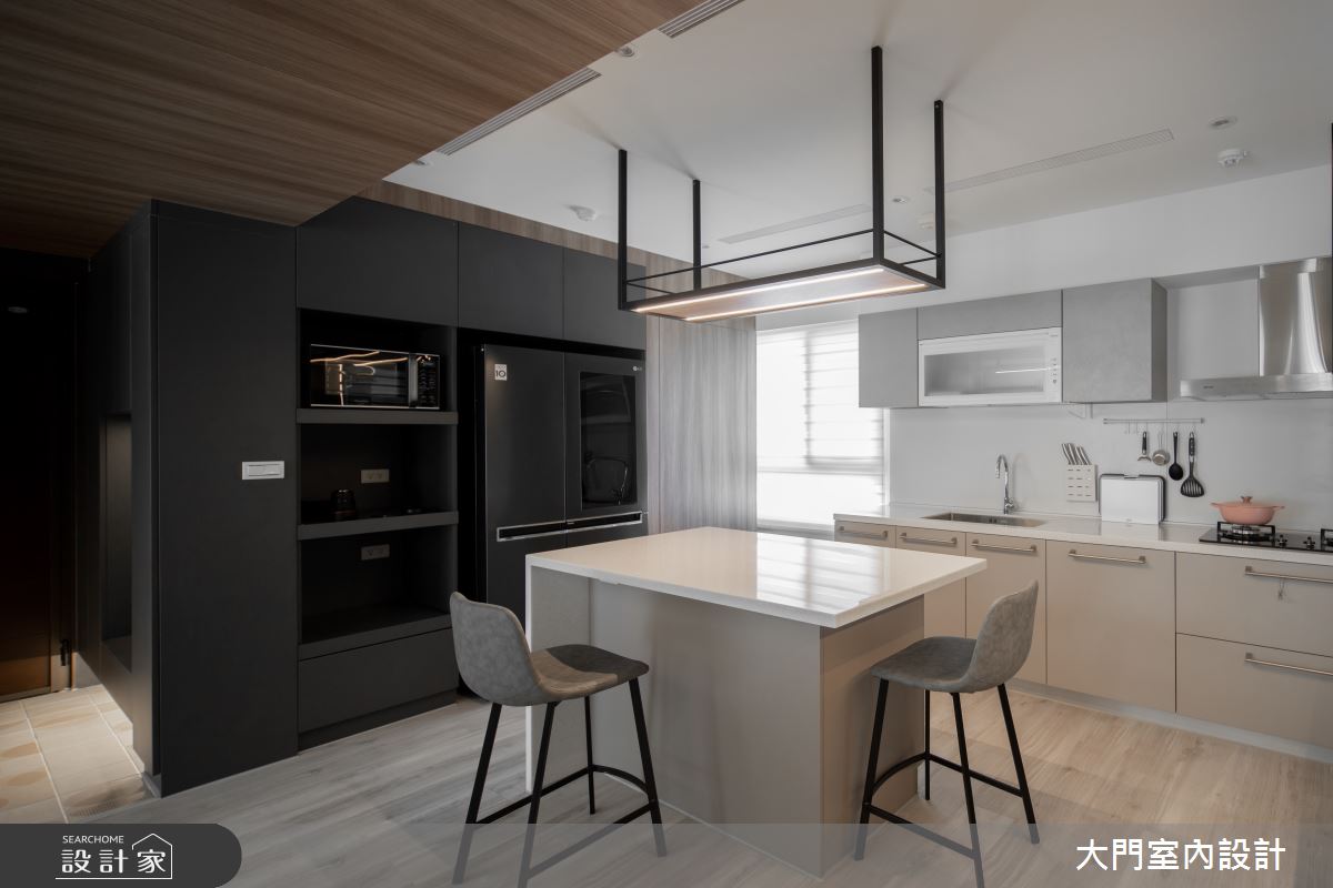 33坪新成屋(5年以下)＿現代風廚房中島案例圖片＿大門室內裝修設計工程有限公司＿大門_幽糅・堙曖之12