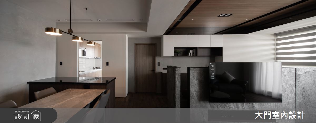 23坪新成屋(5年以下)＿人文禪風客廳餐廳書房中島案例圖片＿大門室內裝修設計工程有限公司＿大門_禪瀞之9