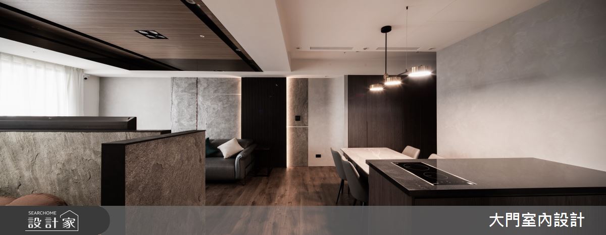 23坪新成屋(5年以下)＿人文禪風客廳餐廳中島案例圖片＿大門室內裝修設計工程有限公司＿大門_禪瀞之7