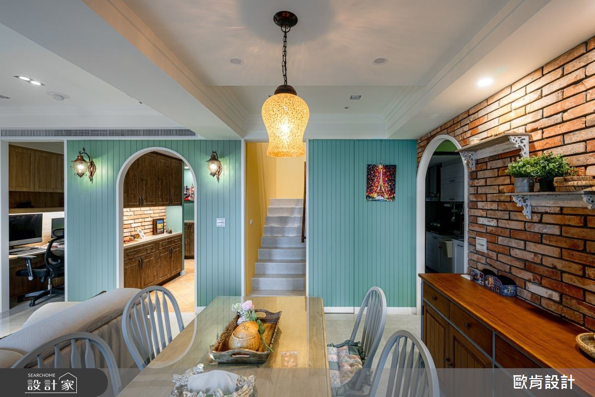 40坪新成屋(5年以下)＿鄉村風餐廳樓梯案例圖片＿歐肯傢俱生活館有限公司＿歐肯_01之16