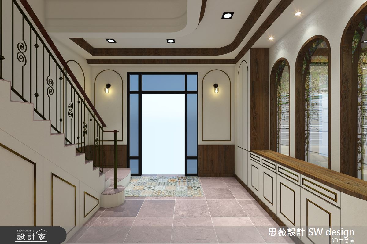 70坪新成屋(5年以下)＿鄉村風玄關樓梯案例圖片＿思薇空間設計有限公司＿思薇_09之1