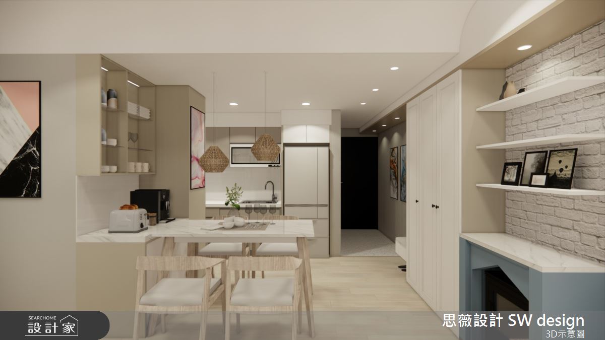 21坪新成屋(5年以下)＿混搭風玄關餐廳廚房案例圖片＿思薇空間設計有限公司＿思薇_24之3