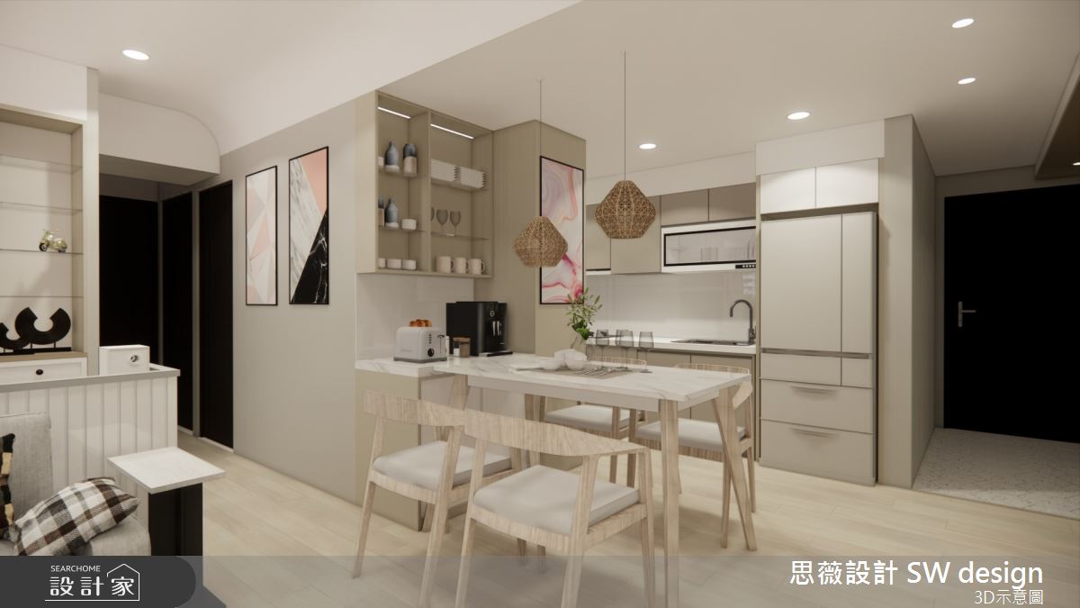 21坪新成屋(5年以下)＿混搭風玄關餐廳廚房案例圖片＿思薇空間設計有限公司＿思薇_24之2