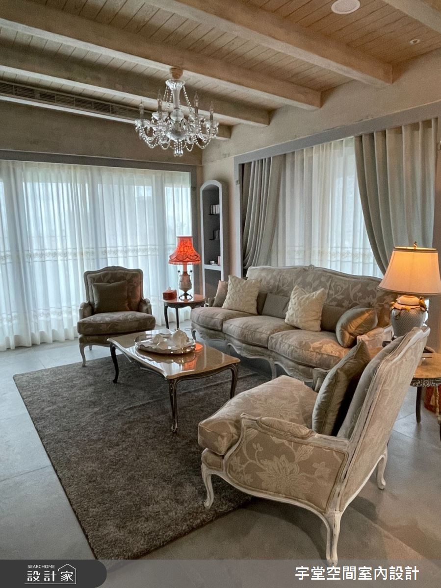 90坪新成屋(5年以下)＿古典鄉村混搭風客廳案例圖片＿宇堂空間室內設計＿宇堂_01之2