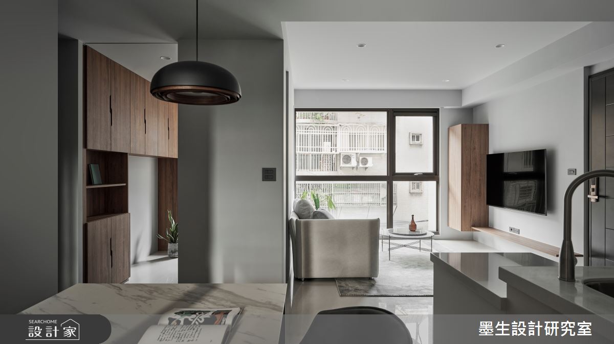 14坪新成屋(5年以下)＿現代風客廳餐廳書房中島案例圖片＿墨生設計研究室＿墨生_立秋之11