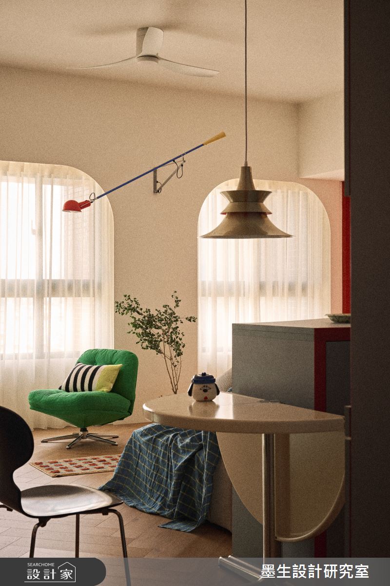 20坪新成屋(5年以下)＿MCM中古風客廳餐廳案例圖片＿墨生設計研究室＿墨生_荼蘼之5