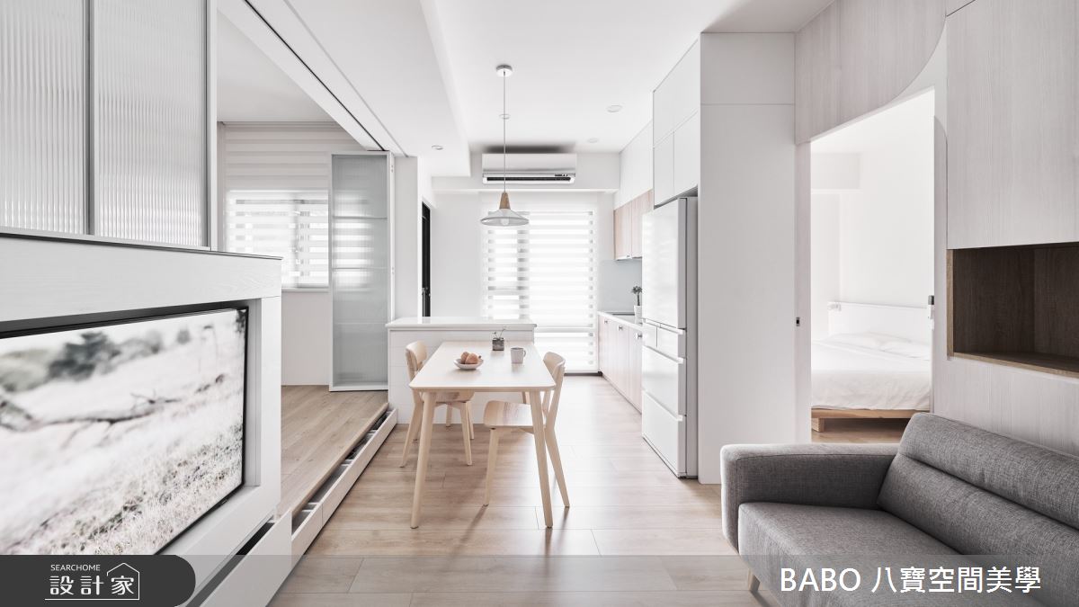 15坪新成屋(5年以下)＿新日式風客廳餐廳廚房中島案例圖片＿八寶空間美學＿八寶_勻淨之5