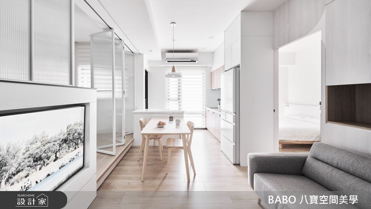 15坪新成屋(5年以下)＿新日式風客廳餐廳廚房中島案例圖片＿八寶空間美學＿八寶_勻淨之6