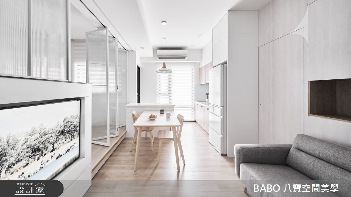 15坪新成屋(5年以下)＿新日式風客廳餐廳廚房中島案例圖片＿八寶空間美學＿八寶_勻淨之7