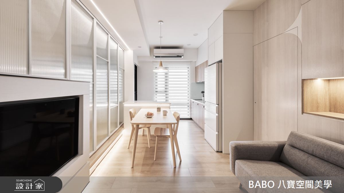 15坪新成屋(5年以下)＿新日式風客廳餐廳廚房中島案例圖片＿八寶空間美學＿八寶_勻淨之8