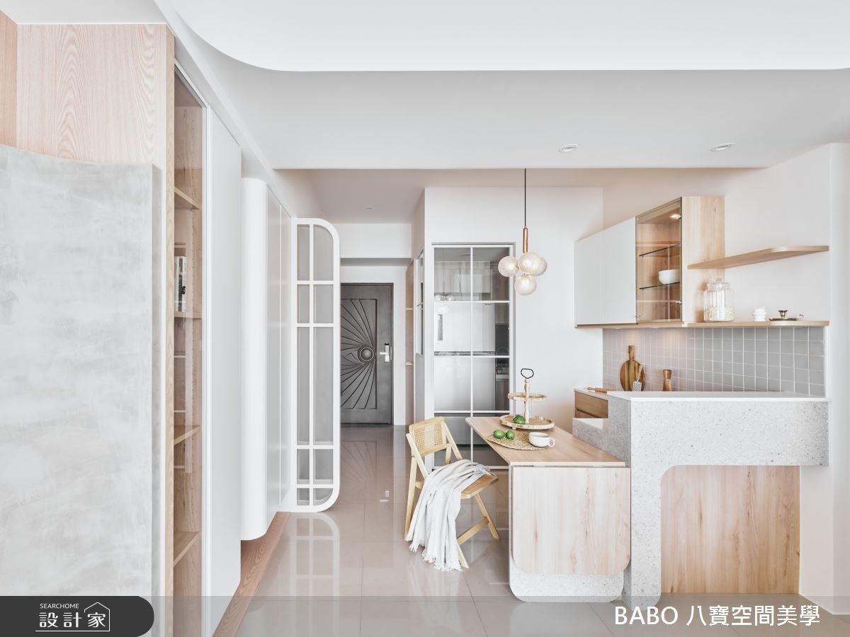 21坪新成屋(5年以下)＿北歐風玄關餐廳吧檯案例圖片＿八寶空間美學＿八寶_新森活_北歐小清新之4