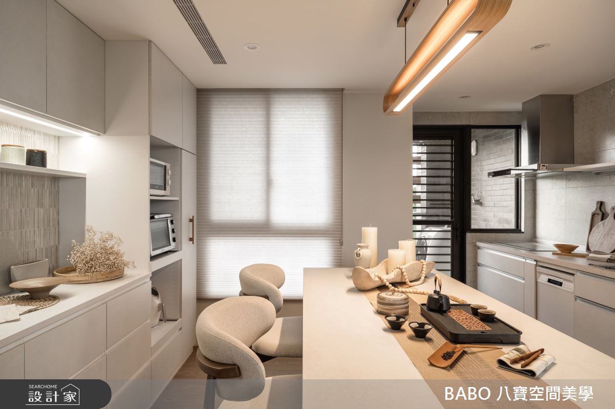 20坪新成屋(5年以下)＿日式禪風餐廳廚房中島案例圖片＿八寶空間美學＿八寶_山川知韻之14