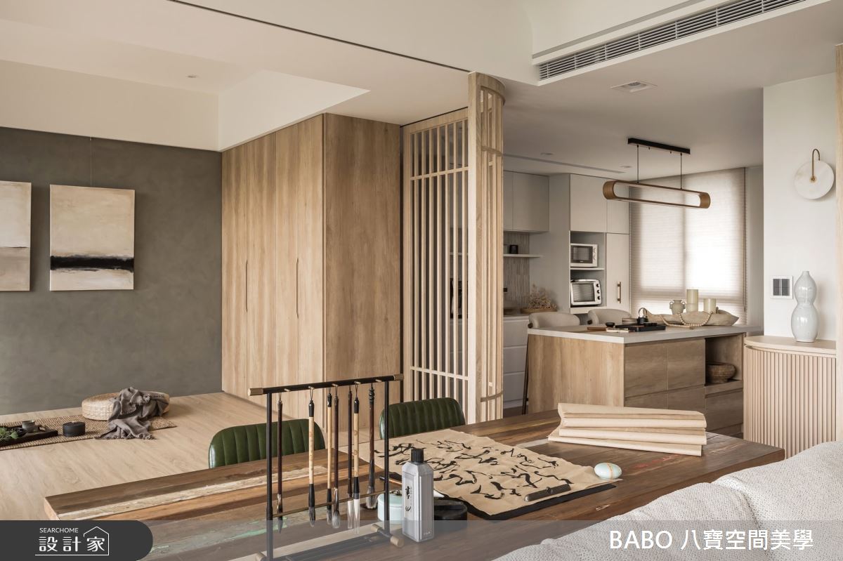 20坪新成屋(5年以下)＿日式禪風餐廳書房多功能室中島案例圖片＿八寶空間美學＿八寶_山川知韻之11